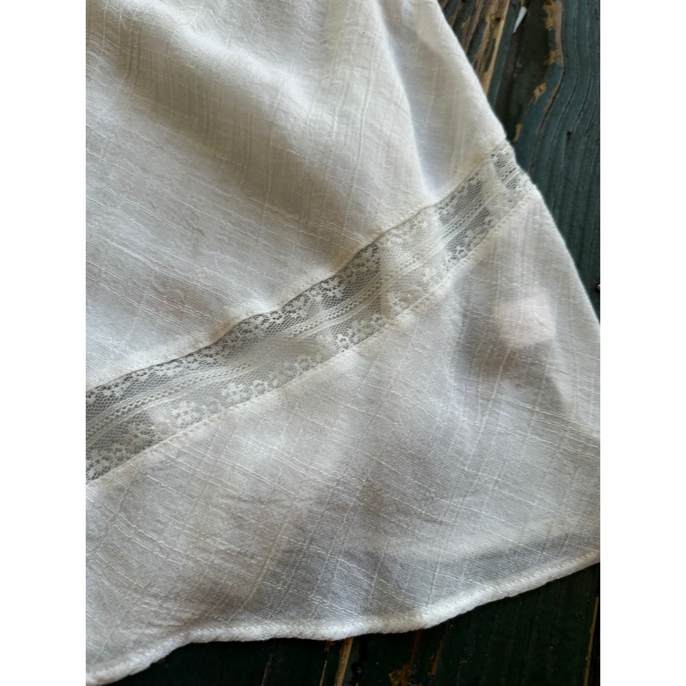 Lauren Conrad White Lace Inset Embroidered Peter Pan Collar Sleeveless Blouse XS - Picture 4 of 7